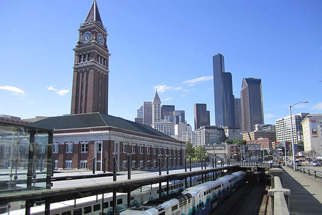Exterior of King Street Station in Seattle