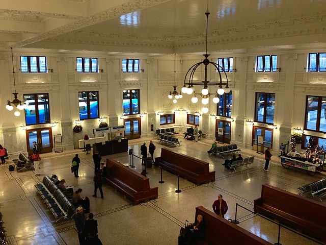 Interior view of King Street Station in Seattle