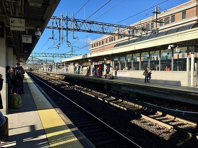 View of the train tracks at Union Station in New Haven