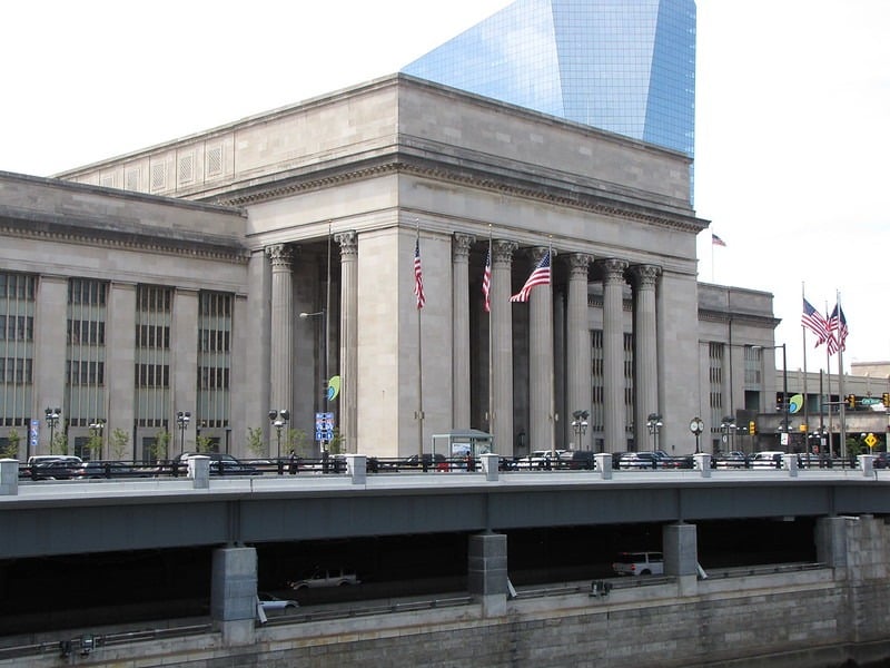 Exterior of 30th Street Station in Philadelphia