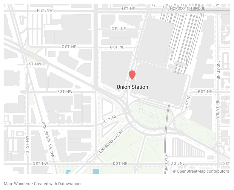 Union Station location in Washington, DC