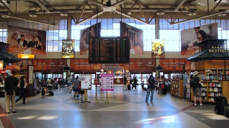 Interior view of South Station in Boston