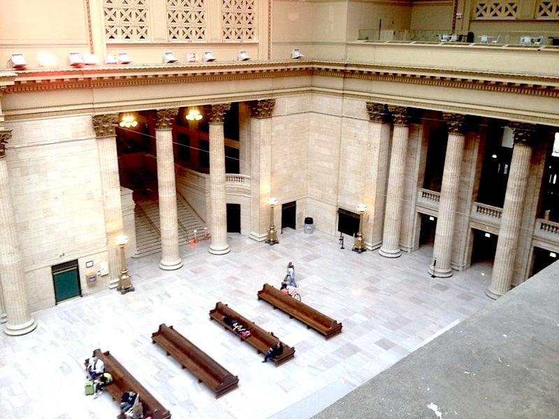 Interior view of Union Station in Chicago