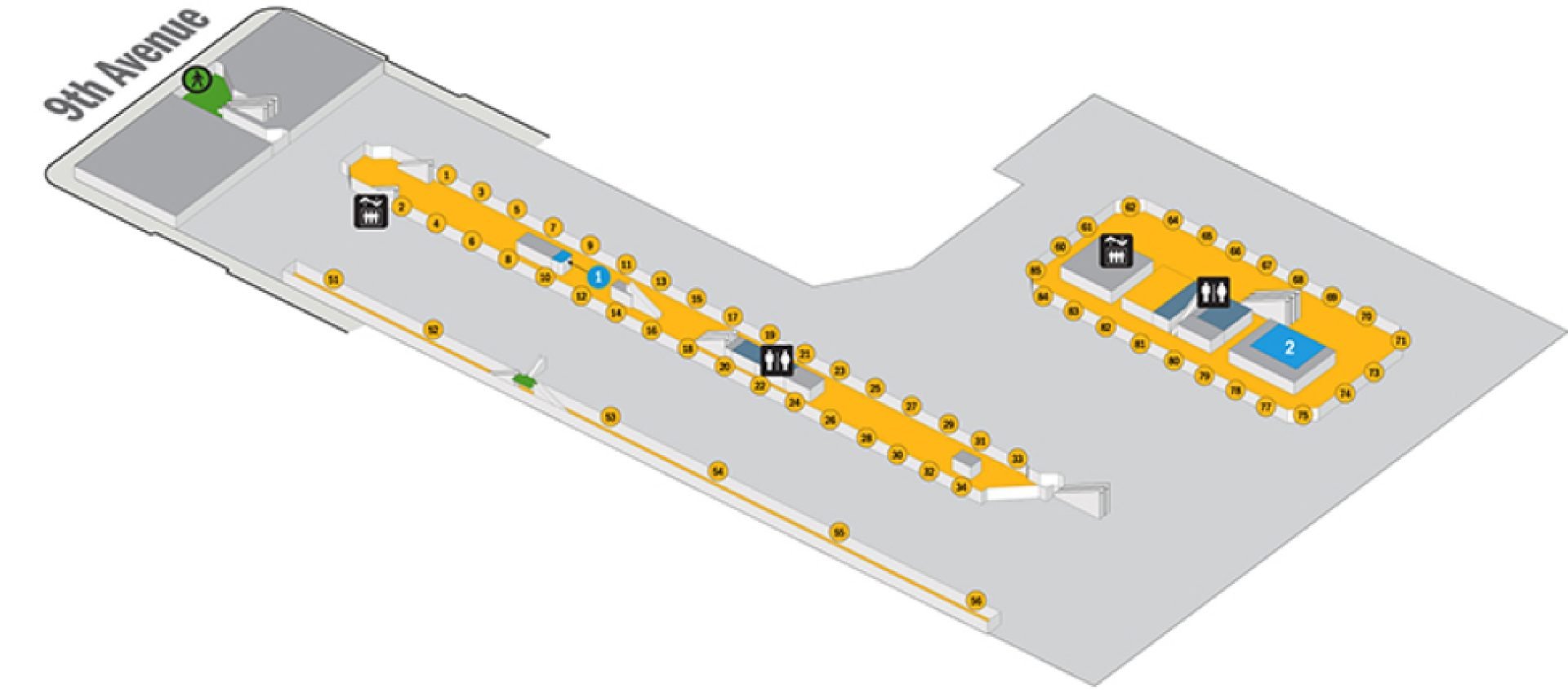 Port Authority Bus Terminal Interior Map - Lower Level