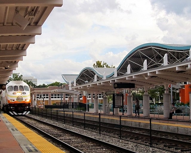 View of the train tracks at the Orlando Central Station
